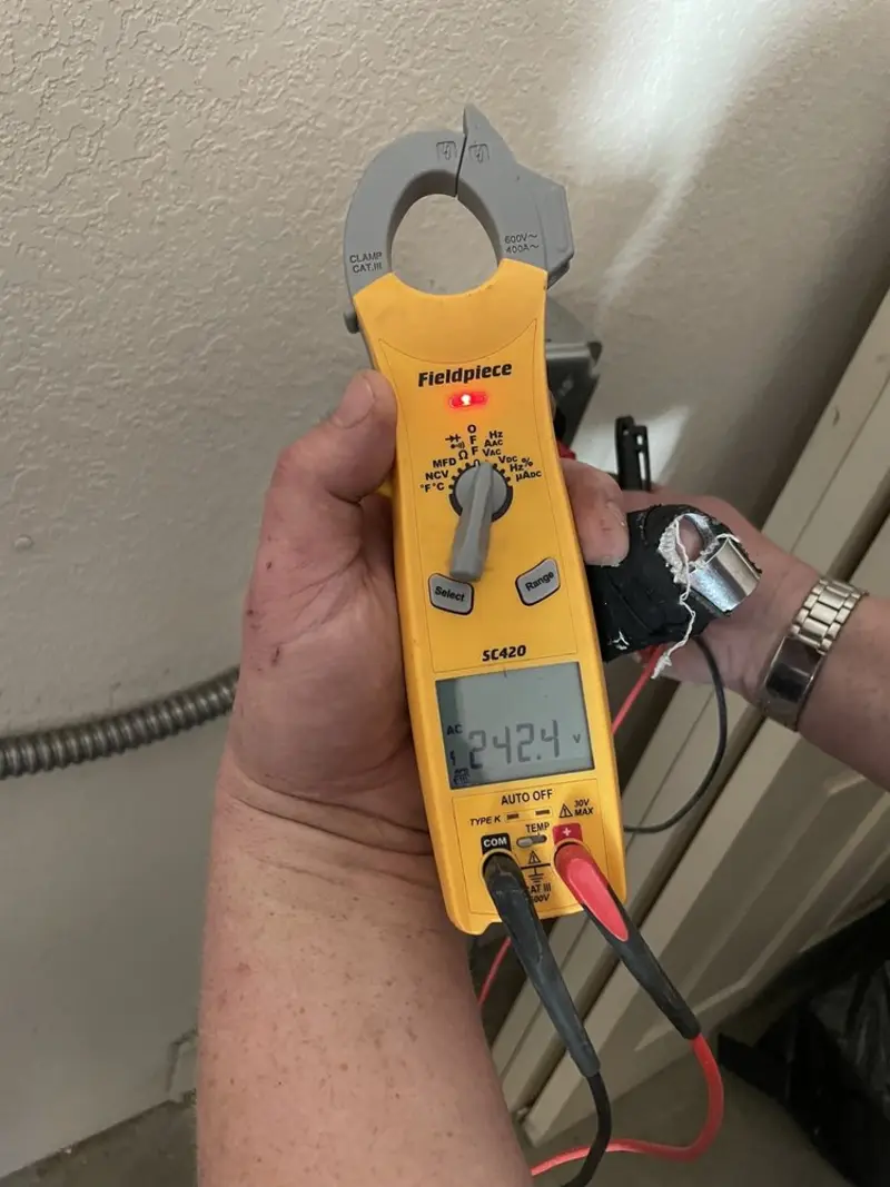 Voltage testing with clamp meter during Generator Installation in King City